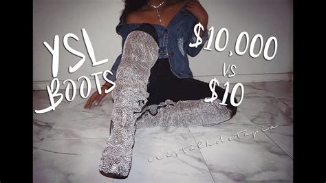 ysl rhinestone boots dupe|How To DIY Designer Dupes YSL Crystal Boots! $10 vs $1000!!!.